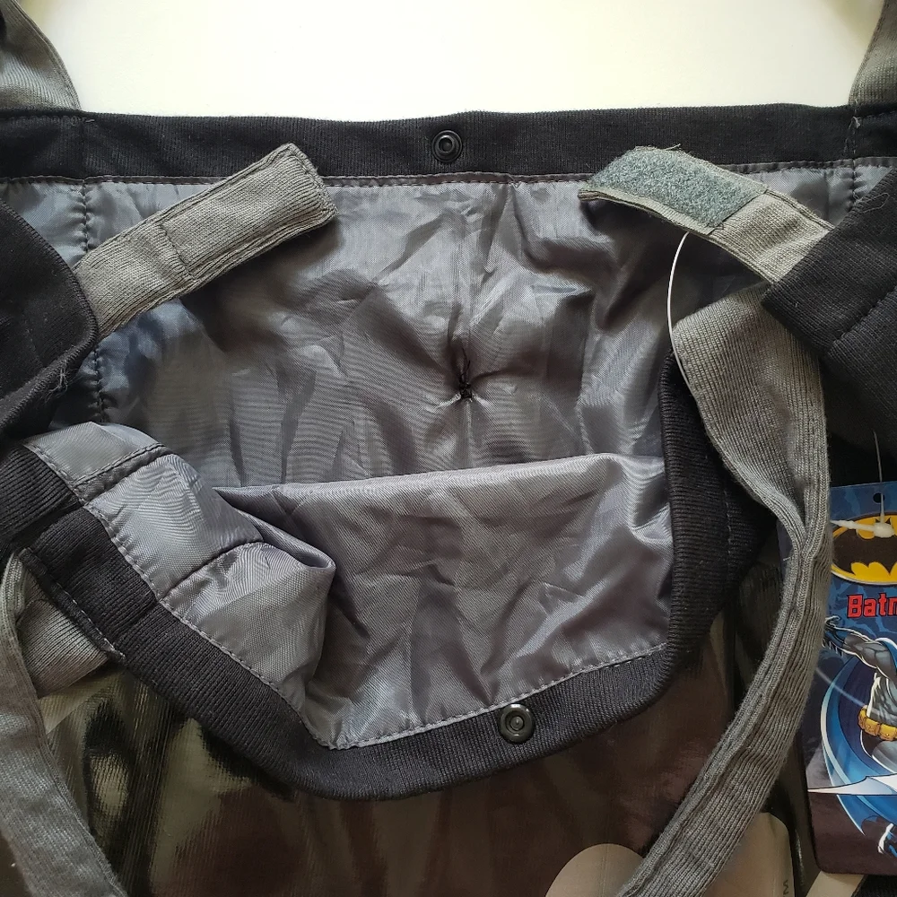 DC Comics Batman Tote Bag Pocket Lined Black Book Bag School Travel Gym NEW - Picture 11 of 12